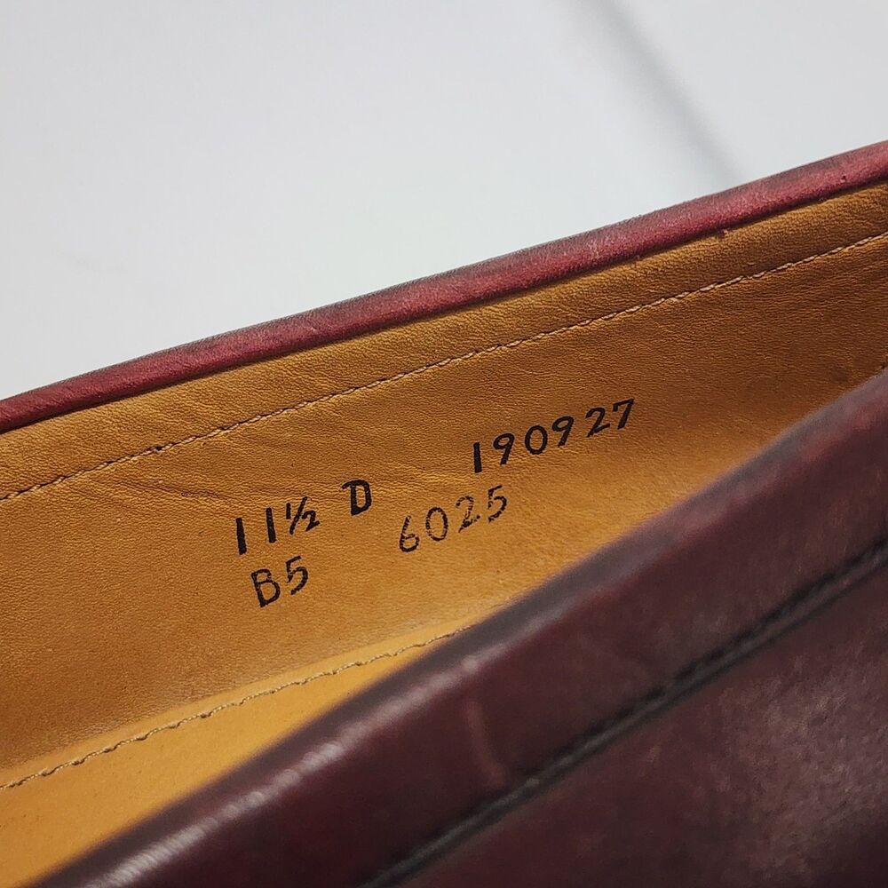 Cole Haan Made In U.S.A. Maroon Leather Shoes Penny Loafers Slip On Mens 11.5D - Picture 9 of 16